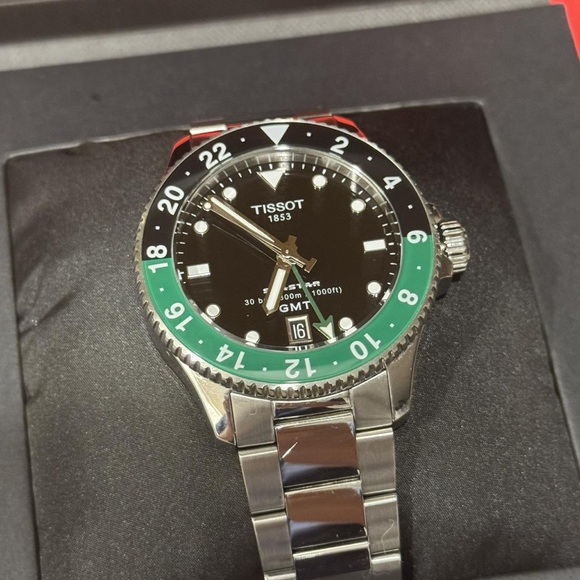 Tissot Accessories - Tissot Black and Green GMT Watch